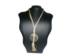 Original Moroccan Fabric Medal Necklace "Jadida"